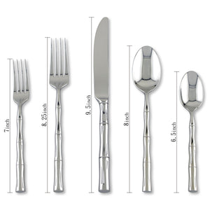 Supreme Stainless Steel 20-Piece Bamboo Flatware Set