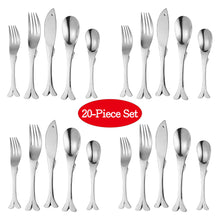 Load image into Gallery viewer, Supreme Stainless Steel 20-Piece Fish Flatware Set