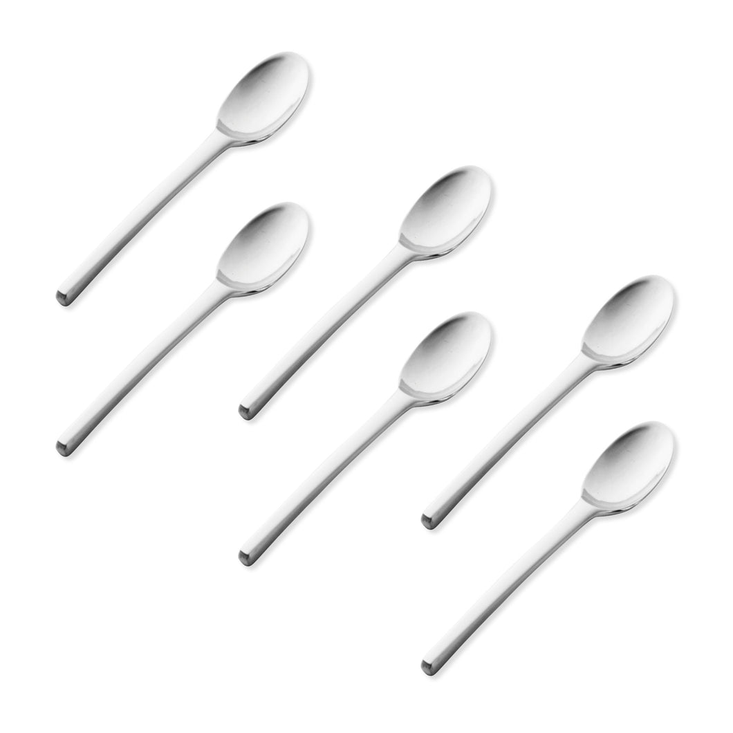 Supreme Stainless Steel 6-Piece Square Handle Demitasse Spoon