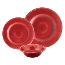 Load image into Gallery viewer, Gourmet Art 12-Piece Crackle Melamine Dinnerware Set, Red