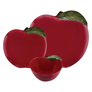 Gourmet Art 12-Piece Apple Melamine Dinnerware Set