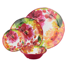 Load image into Gallery viewer, Gourmet Art 16-Piece Pink Floral Melamine Dinnerware Set