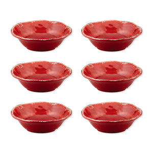 Gourmet Art 6-Piece Crackle Melamine 7" Bowl, Red