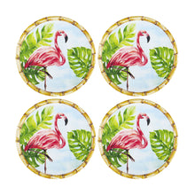 Load image into Gallery viewer, Gourmet Art 4-Piece Bamboo Flamingo Melamine 6" Plate