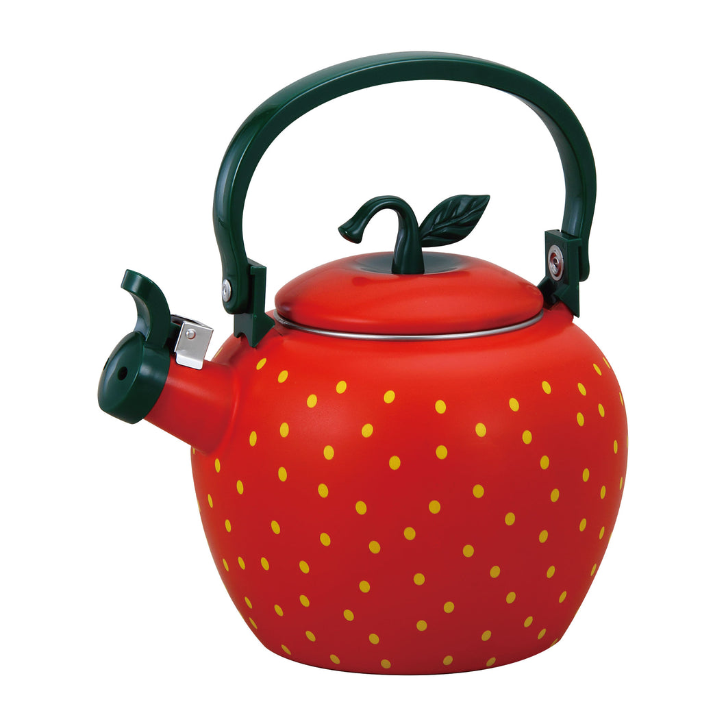 Gourmet Art Strawberry Enamel-on-Steel Whistling Kettle
