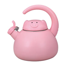 Load image into Gallery viewer, Gourmet Art Pink Pig Enamel-on-Steel Whistling Kettle