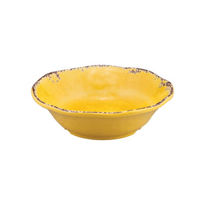 Gourmet Art 12-Piece Crackle Melamine Dinnerware Set, Yellow