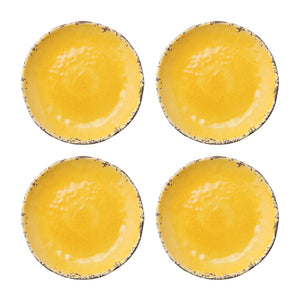 Gourmet Art 4-Piece Crackle Melamine 6" Plate, Yellow