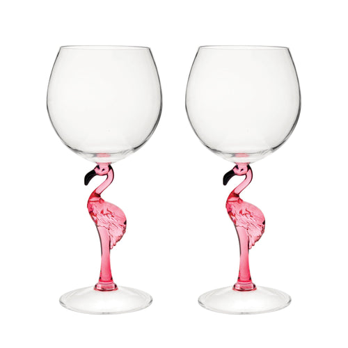 Gourmet Art 2-Piece Flamingo 20 oz. Acrylic Wine Glass