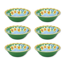 Load image into Gallery viewer, Gourmet Art 6-Piece Bamboo Plumeria Melamine 7 1/2 Bowl