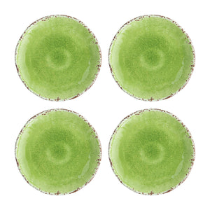 Gourmet Art 4-Piece Crackle 6" Melamine Plate, Green