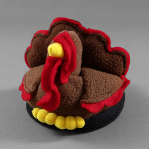 Drinkwear 4-Piece Turkey Plush Slipper Coaster
