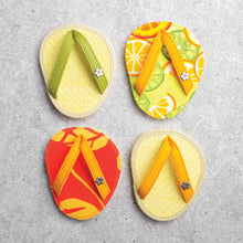 Load image into Gallery viewer, Drinkwear 4-Piece Citrus Margarita Flip Flop Coaster