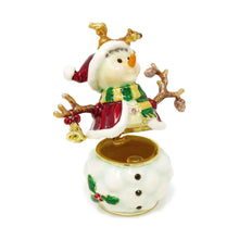 Load image into Gallery viewer, Country Snowman Trinket Box