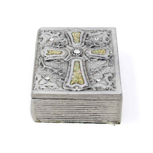 Bible with Cross Trinket Box