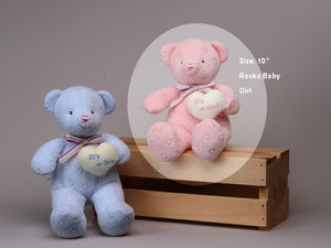10" Rocka Baby Girl Teddy Bear, Pink