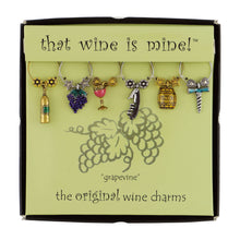 Load image into Gallery viewer, Wine Things 6-Piece Grapevine Wine Charms, Painted