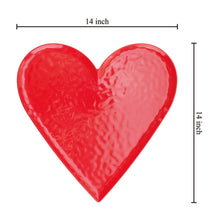 Load image into Gallery viewer, Heart 14" Melamine Serving Platter, Red