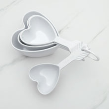 Load image into Gallery viewer, Heart Melamine Measuring Cups, White, Set of 4