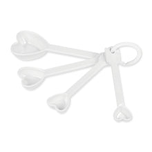 Load image into Gallery viewer, Heart Melamine Measuring Spoons, White, Set of 4