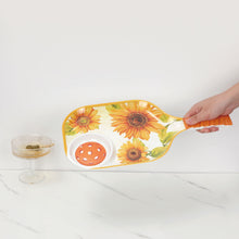 Load image into Gallery viewer, Sunflower 15.75" Melamine Chip and Dip Snack Tray