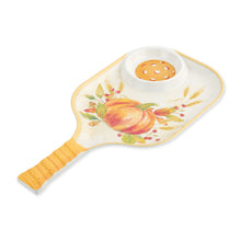Load image into Gallery viewer, Pumpkin 15.75" Melamine Chip and Dip Snack Tray