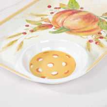 Load image into Gallery viewer, Pumpkin 15.75" Melamine Chip and Dip Snack Tray