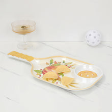 Load image into Gallery viewer, Pumpkin 15.75" Melamine Chip and Dip Snack Tray