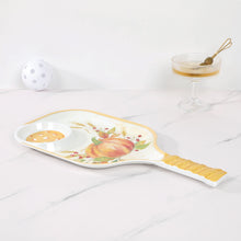 Load image into Gallery viewer, Pumpkin 15.75" Melamine Chip and Dip Snack Tray