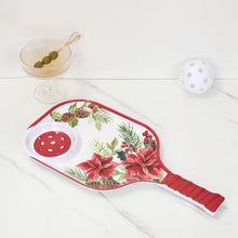 Load image into Gallery viewer, Poinsettia 15.75" Melamine Chip and Dip Snack Tray