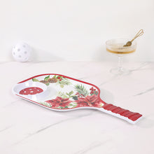 Load image into Gallery viewer, Poinsettia 15.75" Melamine Chip and Dip Snack Tray