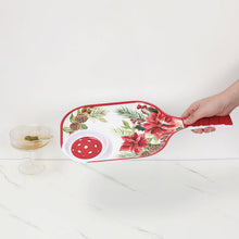 Load image into Gallery viewer, Poinsettia 15.75" Melamine Chip and Dip Snack Tray