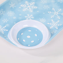 Load image into Gallery viewer, Snowflake 15.75" Melamine Chip and Dip Snack Tray