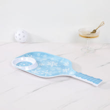 Load image into Gallery viewer, Snowflake 15.75" Melamine Chip and Dip Snack Tray