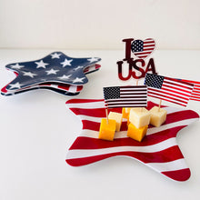 Load image into Gallery viewer, Patriotic Star 8" Salad Plates, Set of 4