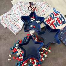 Load image into Gallery viewer, Blue Patriotic Star 5.75" Dessert Bowls, Set of 4
