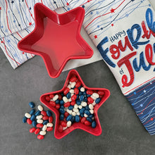 Load image into Gallery viewer, Red Patriotic Star 5.75" Dessert Bowls, Set of 4