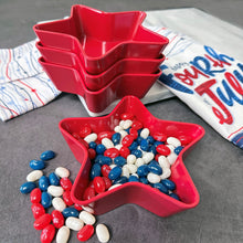 Load image into Gallery viewer, Red Patriotic Star 5.75" Dessert Bowls, Set of 4