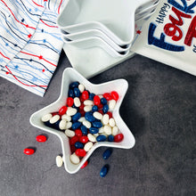 Load image into Gallery viewer, White Patriotic Star 5.75" Dessert Bowls, Set of 4