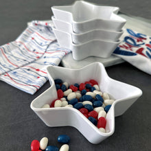 Load image into Gallery viewer, White Patriotic Star 5.75" Dessert Bowls, Set of 4