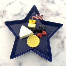Load image into Gallery viewer, Blue Patriotic Star 11.25" Dinner Plate