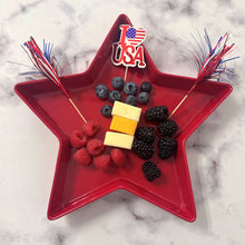Load image into Gallery viewer, Red Patriotic Star 11.25" Dinner Plate