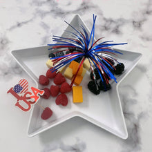 Load image into Gallery viewer, White Patriotic Star 11.25" Dinner Plate