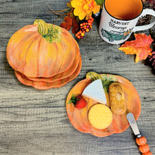 Load image into Gallery viewer, Pumpkin 7.88" Melamine Plates, Set of 4