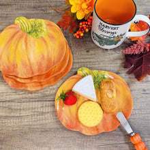 Load image into Gallery viewer, Pumpkin 7.88" Melamine Plates, Set of 4