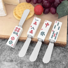 Load image into Gallery viewer, Mahjong Tile Cheese Spreader Set of 4