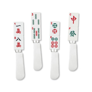Mr. Spreader 4-Piece Mahjong Resin Cheese Spreader, Assorted