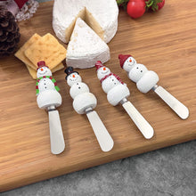 Load image into Gallery viewer, Snowmen Cheese Spreader Set of 4