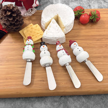 Load image into Gallery viewer, Snowmen Cheese Spreader Set of 4