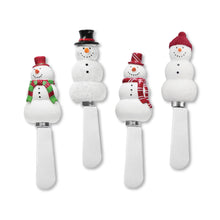 Load image into Gallery viewer, Snowmen Cheese Spreader Set of 4